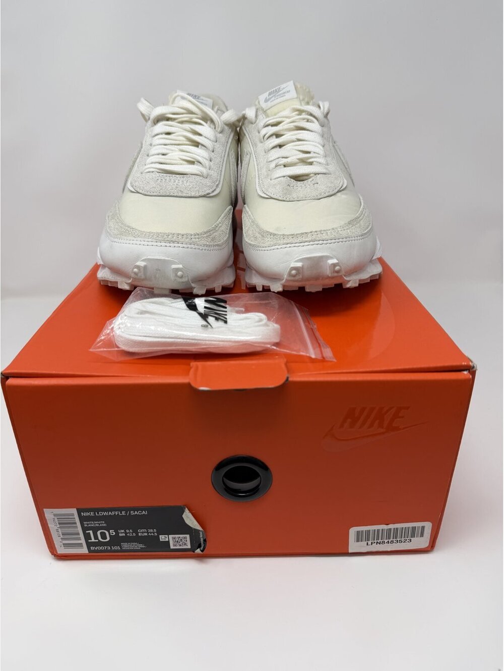 Nike x sacai LDWaffle White Nylon BV0073-101 Sneakers Men's Size 10.5